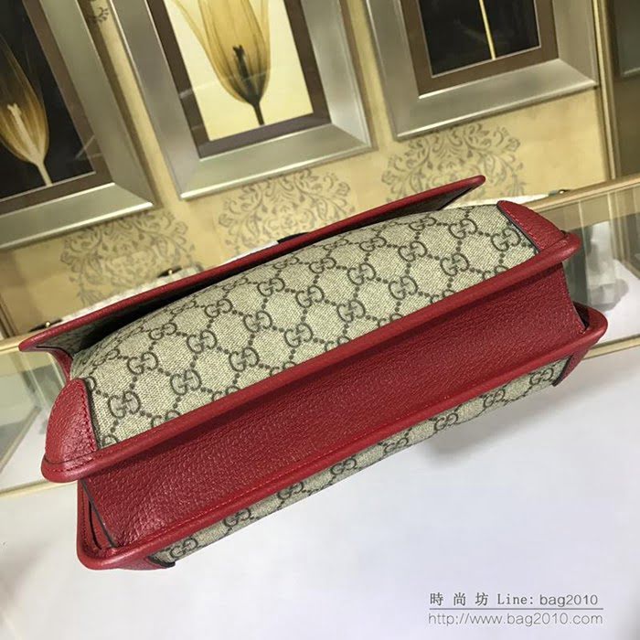 GUCCI古馳女包 新款 專櫃品質 495654 高級人造帆布 虎頭裝飾 雙翻蓋復古肩包  ydgq3443